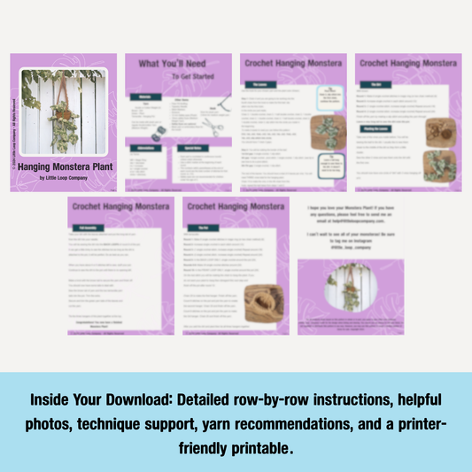 Hanging Monstera Plant - Digital Download Crochet Pattern