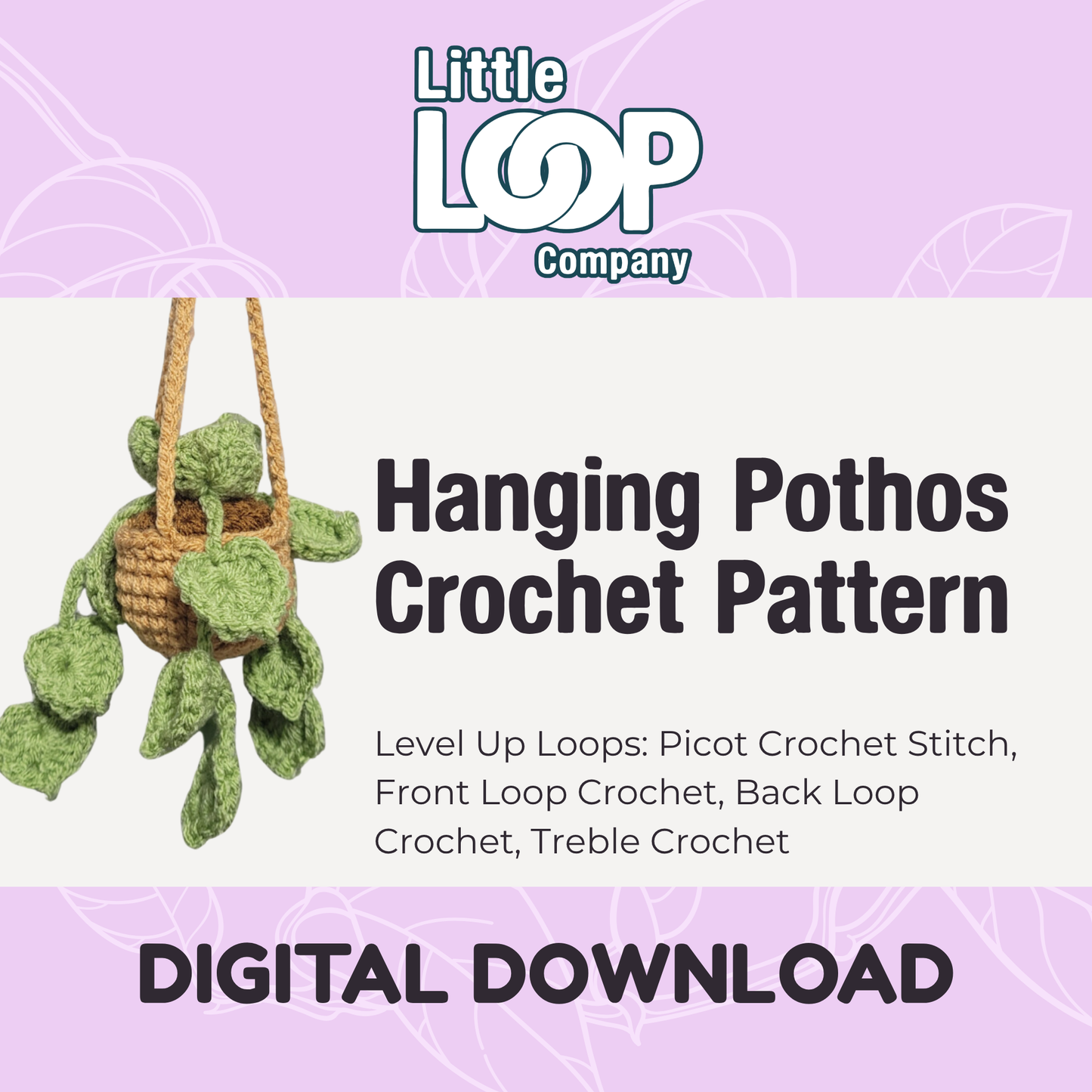 Hanging Pothos Plant - Digital Download Crochet Pattern