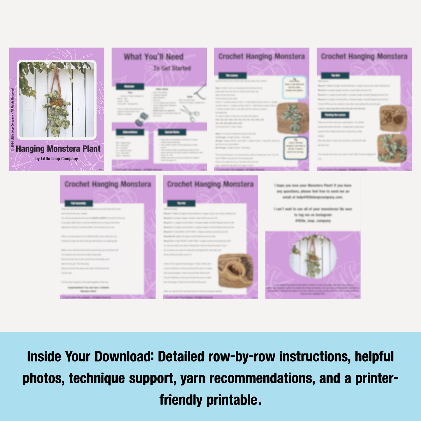Hanging Monstera Plant - Digital Download Crochet Pattern