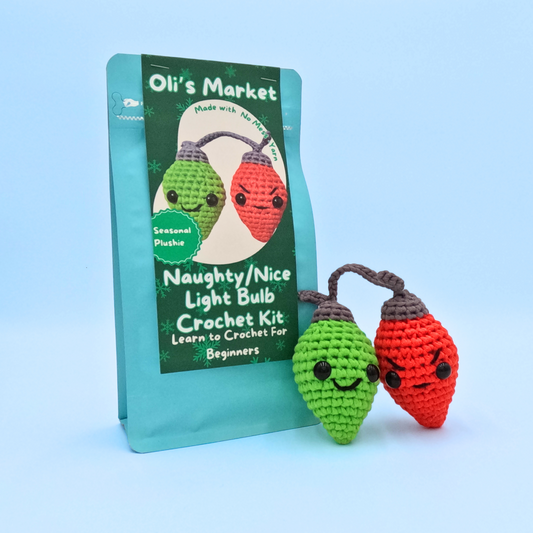 Naughty and Nice Light Bulb Crochet Kit
