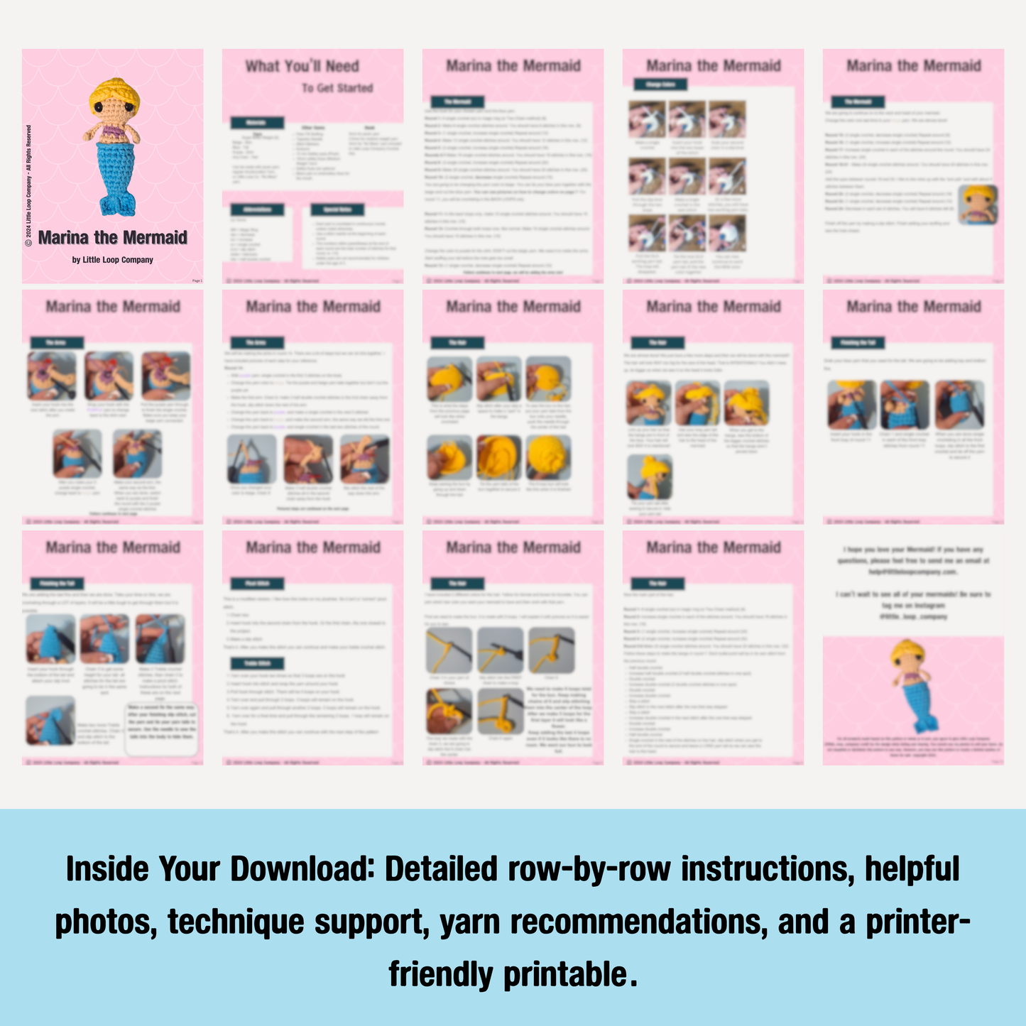 Marina the Mermaid - Digital Download Crochet Pattern