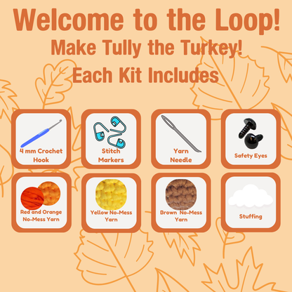 Tully the Turkey Crochet Kit – Beginner DIY Fall Plush Craft