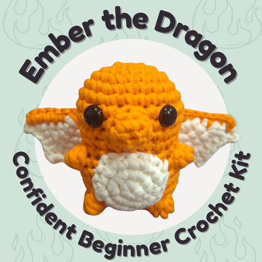 Ember the Dragon Crochet Kit | Beginner-Friendly Crochet Kit that Helps Brave Kids